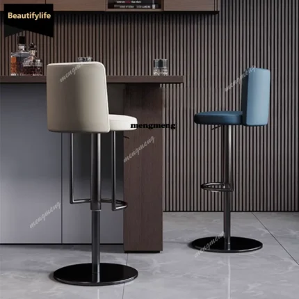Swivel Kitchen Bar Stools Adjustable Height Beige Living Room Bar Stools Modern Orange Minimalist Cadeira Island Chairs D80